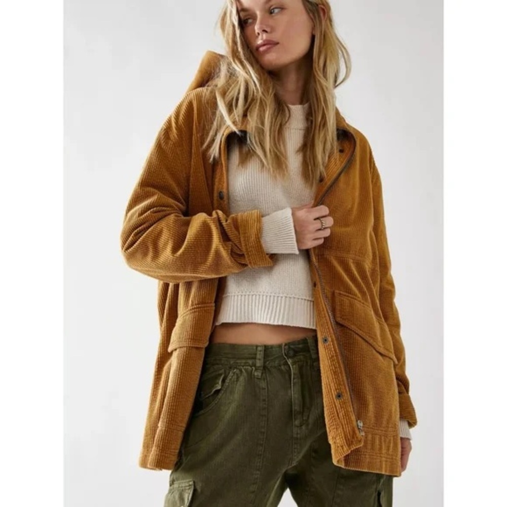 FREE PEOPLE Starla Trapeze Cord Jacket EXTRA SMALL CORDUROY
